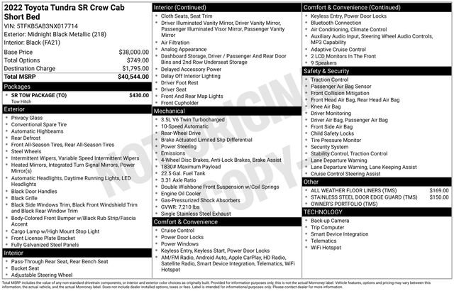 Used 2022 Toyota Tundra SR w/ SR Tow Package RWD image 31