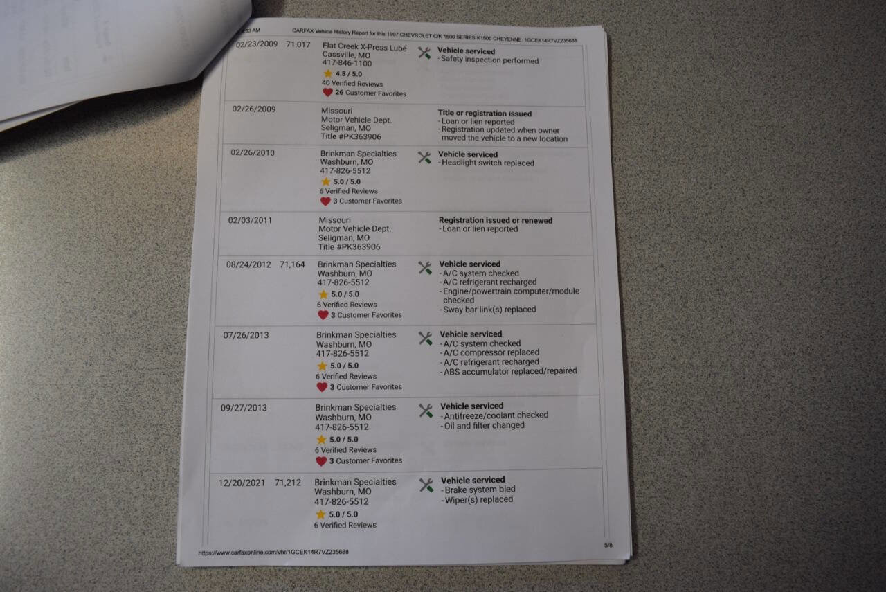 Used 1997 Chevrolet Silverado 1500 4x4 Regular Cab w/ Preferred Equipment Group 2 image 76