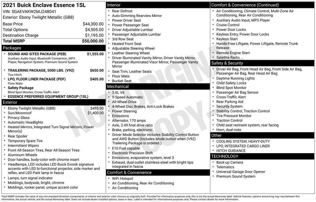 Used 2021 Buick Enclave Essence w/ Sound and Sites Package image 6