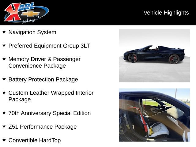 Certified 2023 Chevrolet Corvette Stingray Premium Conv w/ Z51 Performance Package RWD image 2