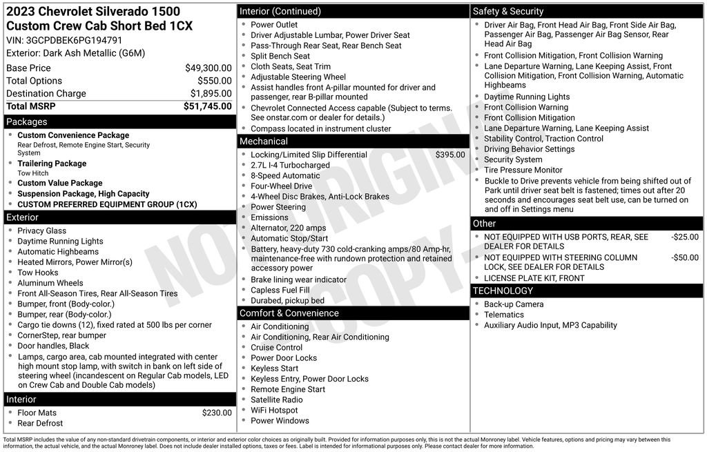 Certified 2023 Chevrolet Silverado 1500 Custom AWD/4WD image 3