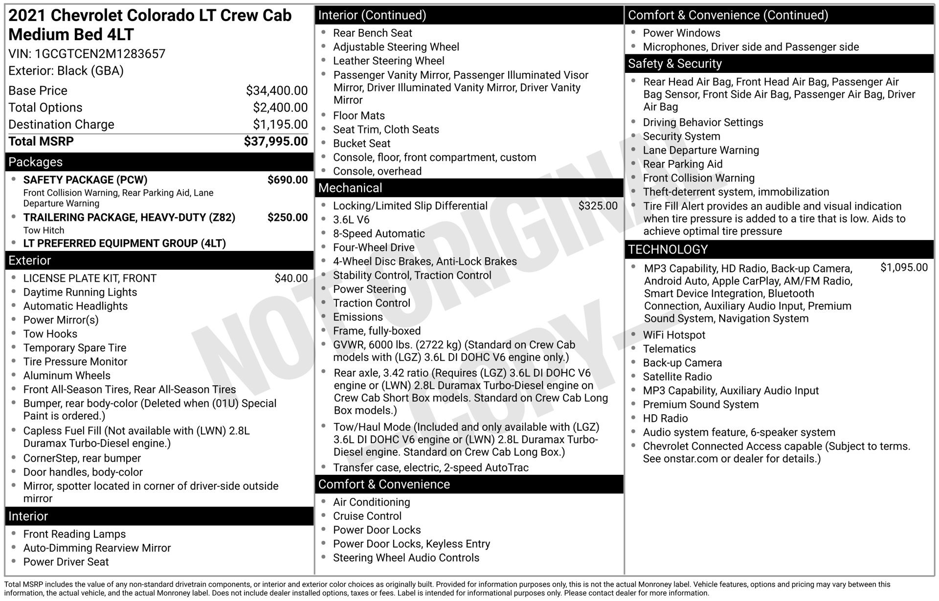 Used 2021 Chevrolet Colorado LT w/ Safety Package AWD/4WD image 3
