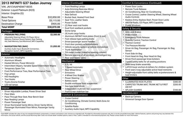 Used 2013 INFINITI G37 Journey w/ Premium Pkg RWD image 31