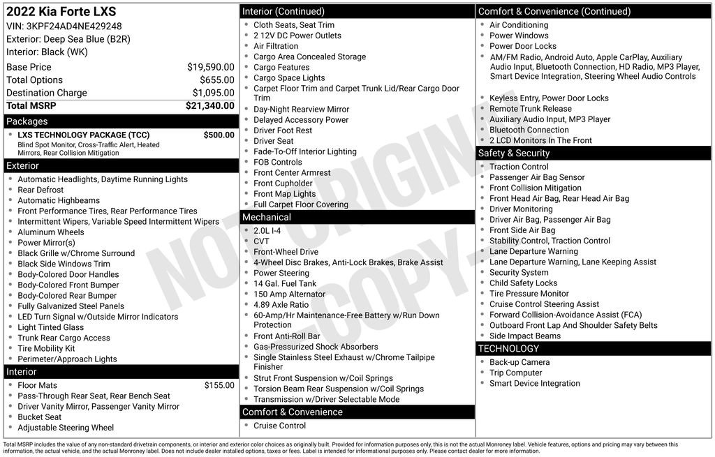 Used 2022 Kia Forte LXS w/ LXS Technology Package image 17