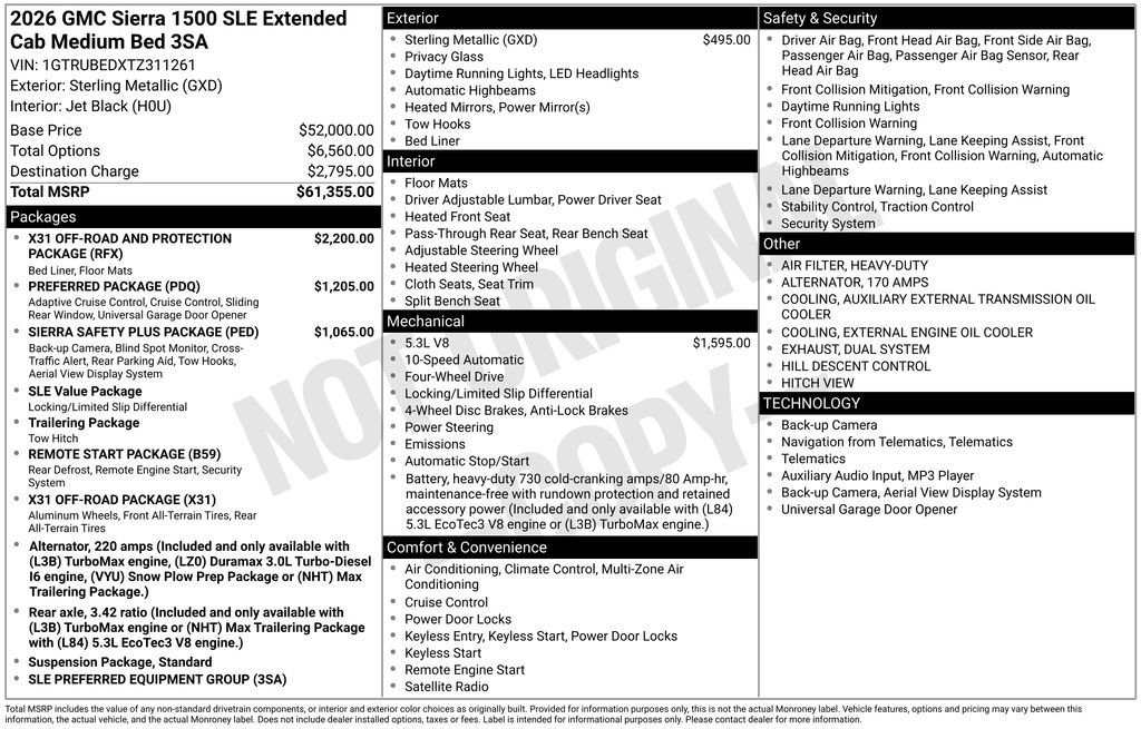 New 2026 GMC Sierra 1500 SLE image 2