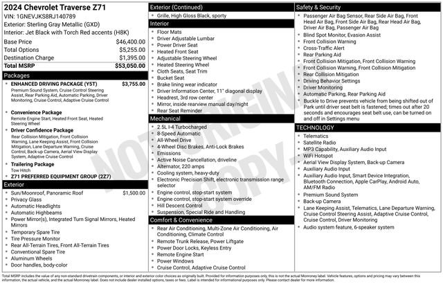 Used 2024 Chevrolet Traverse Z71 w/ Enhanced Driving Package AWD/4WD video 2