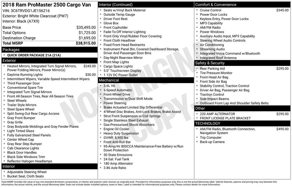 Used 2018 RAM ProMaster 2500 image 22