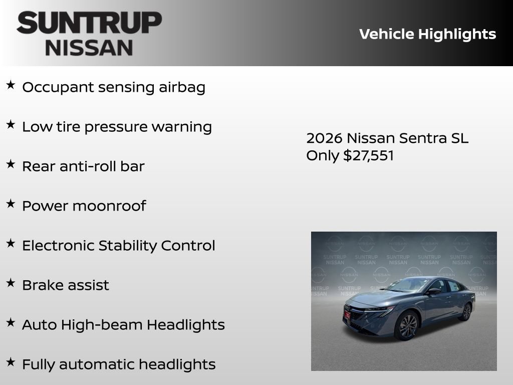 New 2026 Nissan Sentra SL w/ Floor Mat Package FWD image 23