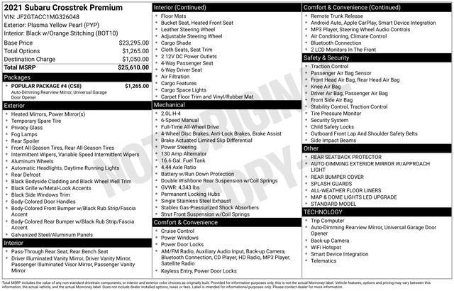 Used 2021 Subaru Crosstrek 2.0i Premium w/ Popular Package #4 image 27