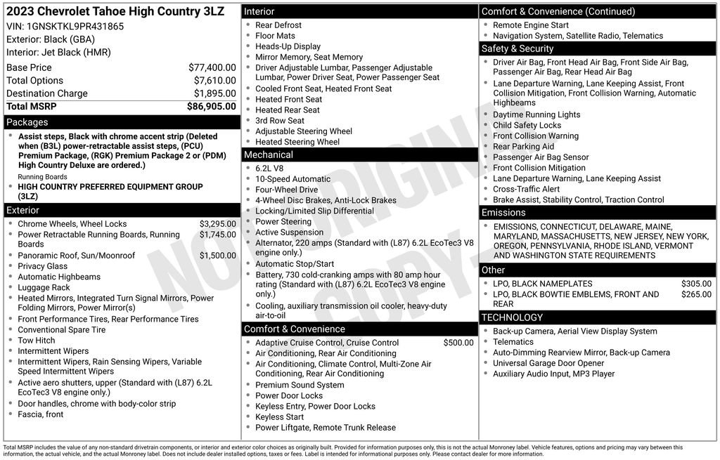 Used 2023 Chevrolet Tahoe High Country