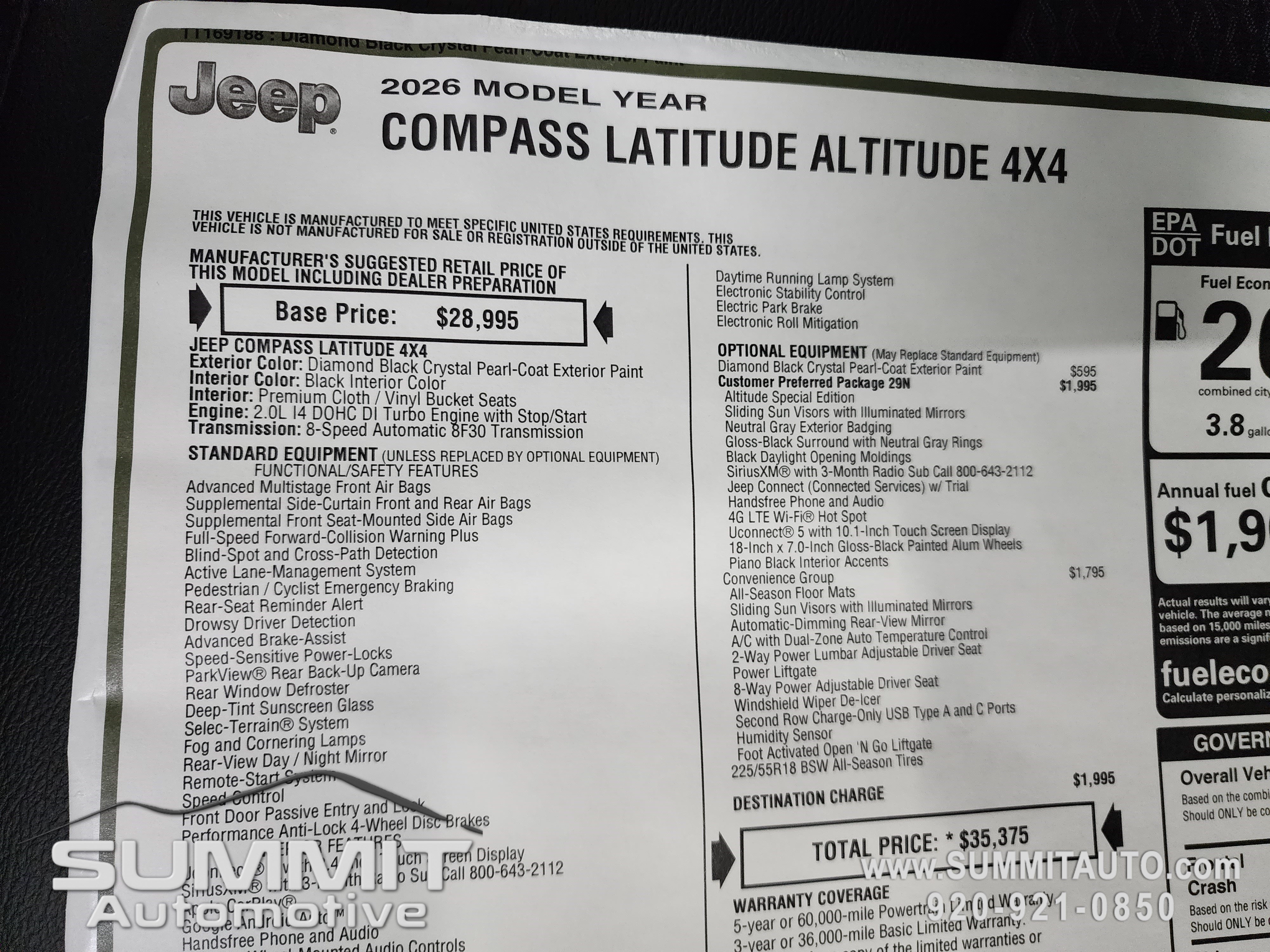 New 2026 Jeep Compass Latitude AWD/4WD image 37
