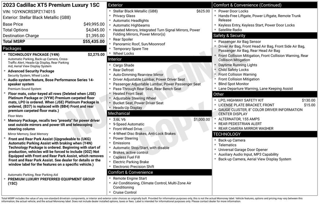 Used 2023 Cadillac XT5 Premium Luxury w/ Technology Package image 9