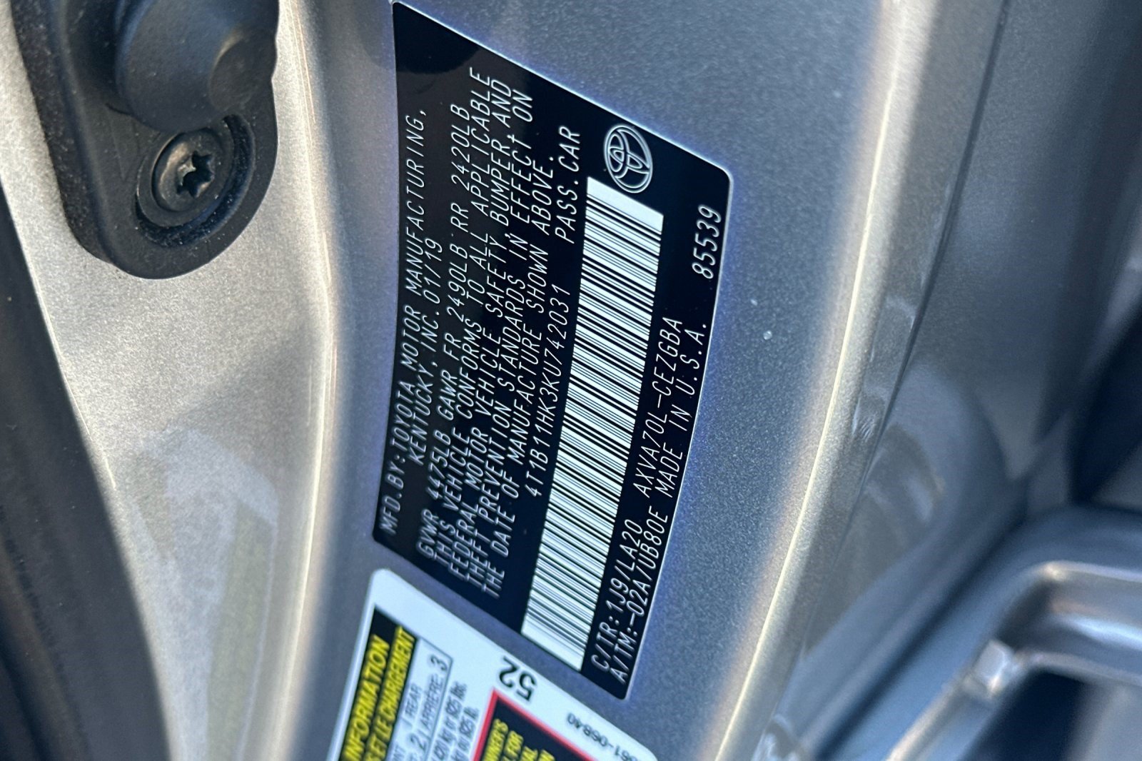 Used 2019 Toyota Camry XLE w/ Driver Assist Package FWD image 39