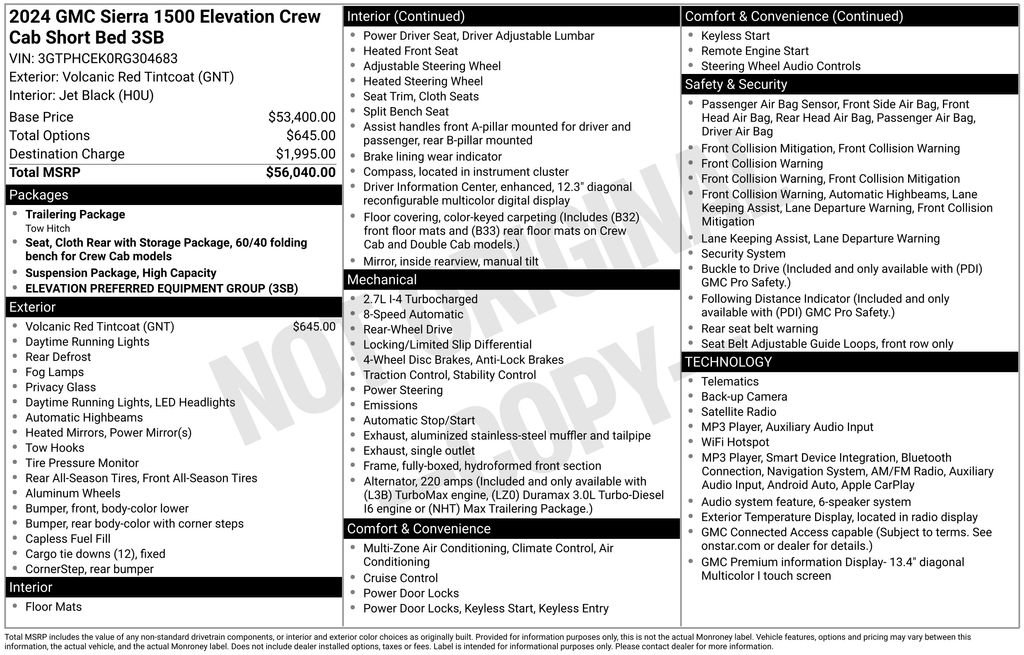 Used 2024 GMC Sierra 1500 Elevation RWD image 3