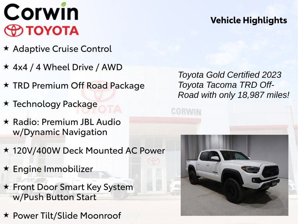 Certified 2023 Toyota Tacoma TRD Off-Road w/ TRD Premium Off Road Package image 9
