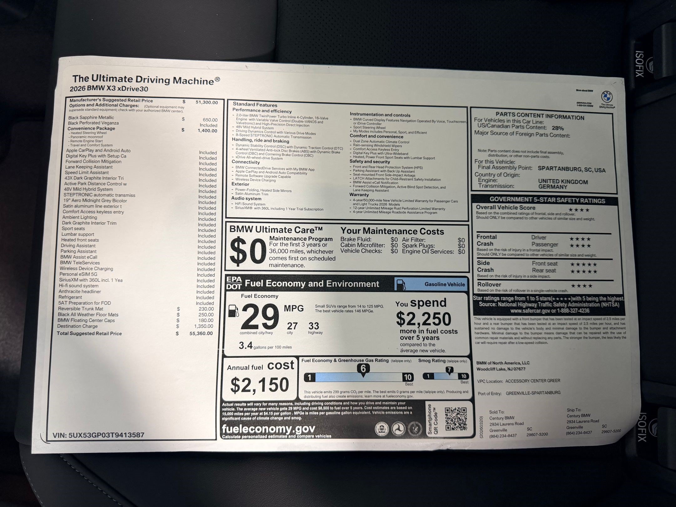 New 2026 BMW X3 xDrive30i w/ Convenience Package AWD/4WD image 20