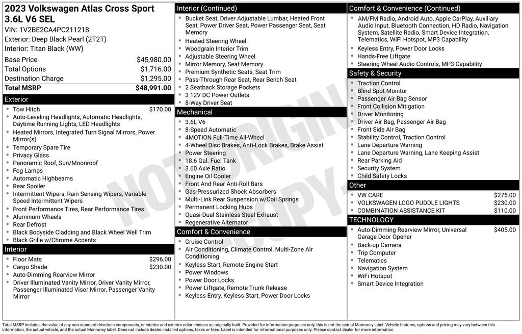 Used 2023 Volkswagen Atlas Cross Sport SEL AWD/4WD image 6
