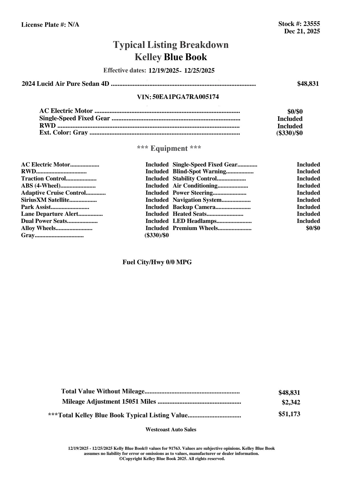 Used 2024 Lucid Air Pure image 13