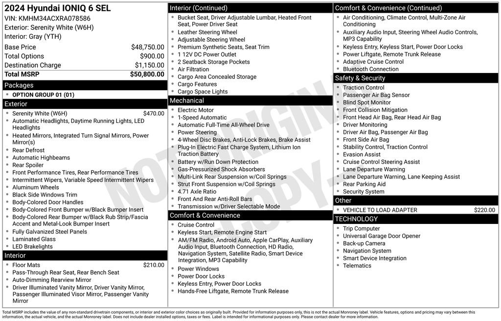 New 2024 Hyundai Ioniq 6 SEL image 6