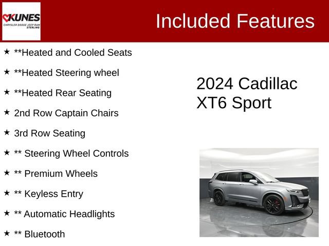 Used 2024 Cadillac XT6 Sport w/ LPO, Onyx Lite Package AWD/4WD image 3