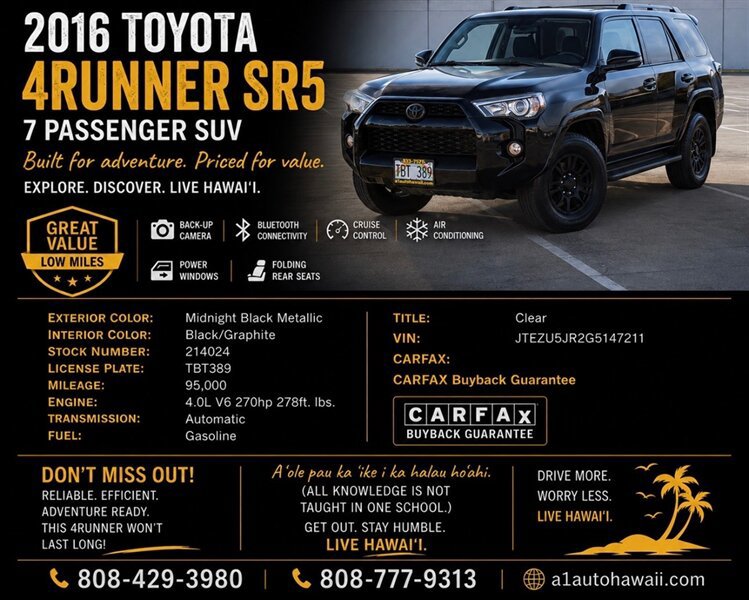 Used 2016 Toyota 4Runner SR5 RWD image 2