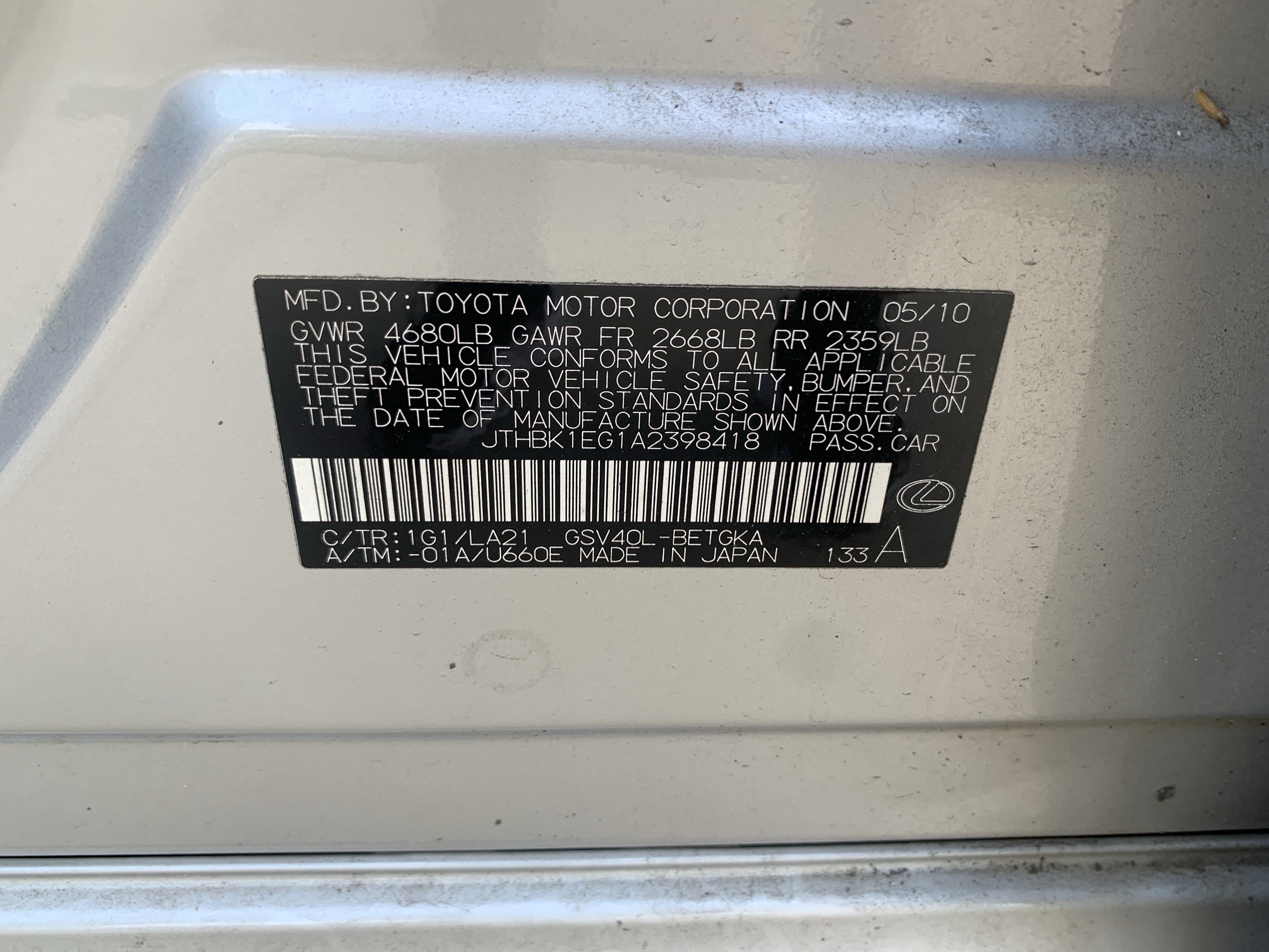 Used 2010 Lexus ES 350 w/ Preferred Accessory Package FWD image 34