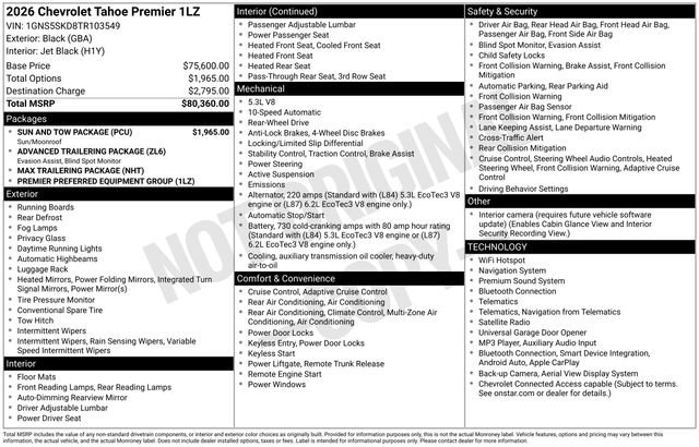 Used 2026 Chevrolet Tahoe Premier w/ Sun And Tow Package RWD image 28