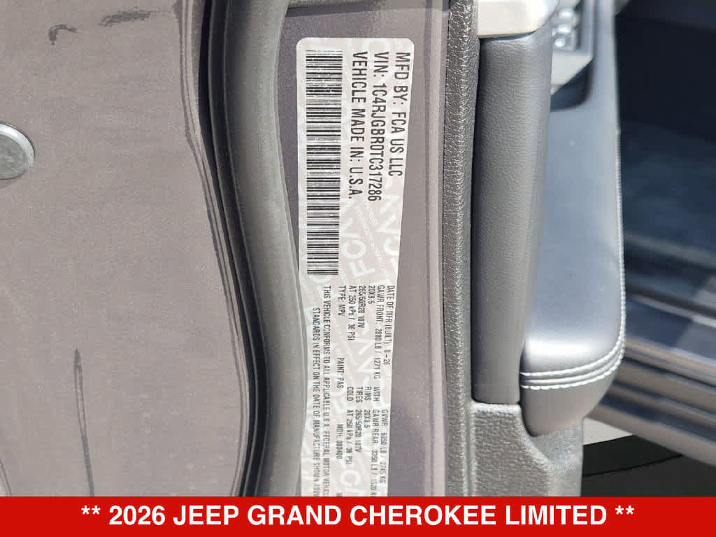 New 2026 Jeep Grand Cherokee Limited w/ Limited Altitude Package RWD image 36