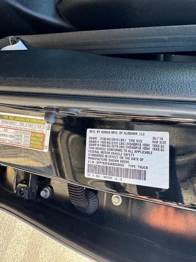 Certified 2019 Honda Ridgeline Black Edition image 24