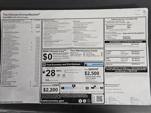 Used 2026 BMW 230i xDrive 230i xDrive w/ Convenience Package image 17