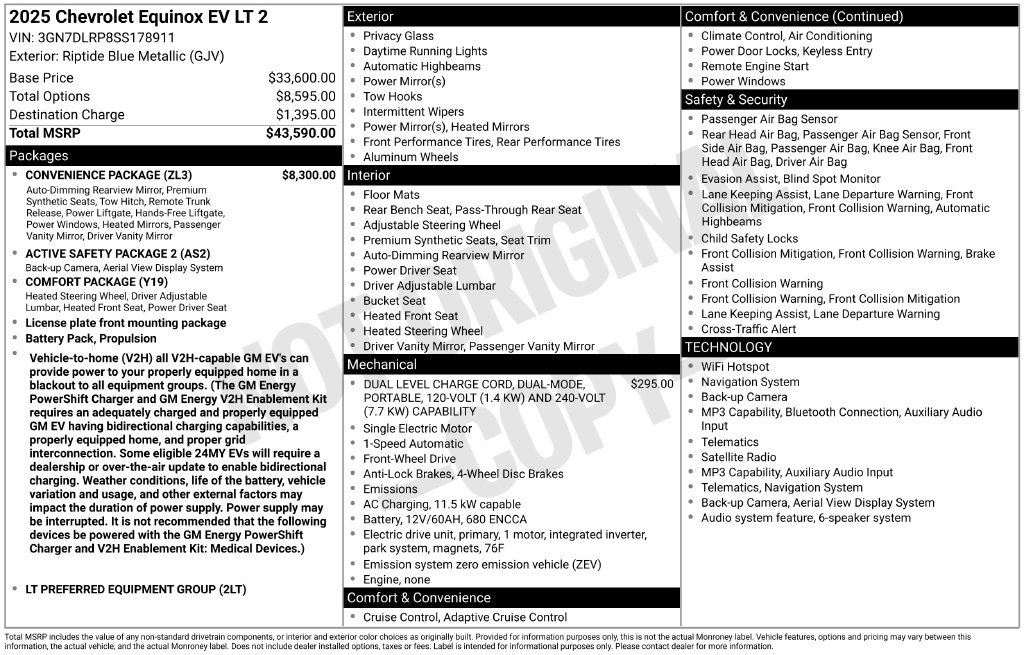 Used 2025 Chevrolet Equinox EV LT w/ Convenience Package FWD image 6