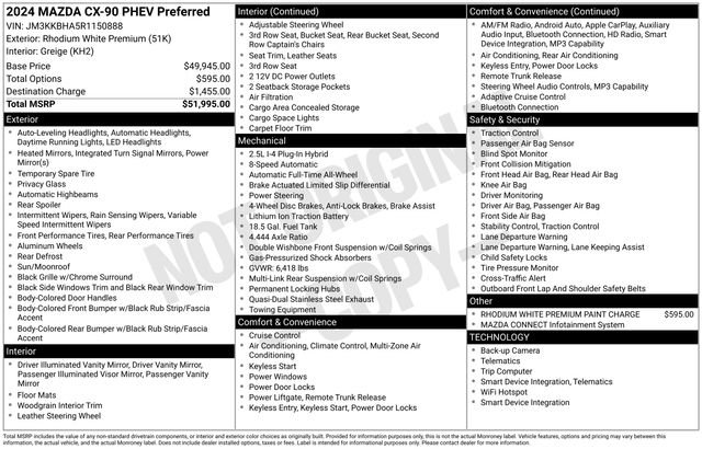 Used 2024 MAZDA CX-90 Plug-In Hybrid w/ Preferred image 7