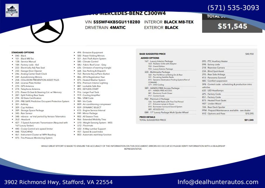 Used 2016 Mercedes-Benz C 300 4MATIC Sedan w/ Multimedia Package image 40