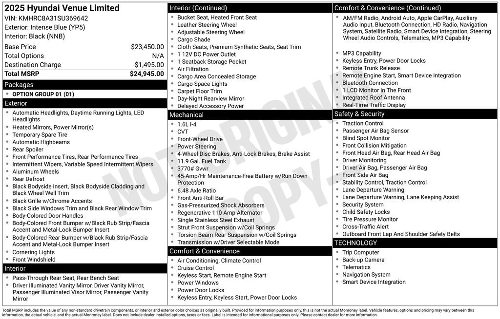 Used 2025 Hyundai Venue Limited FWD image 5