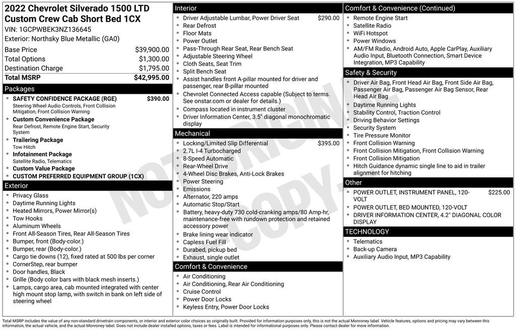 Used 2022 Chevrolet Silverado 1500 Custom w/ Safety Confidence Package RWD image 27