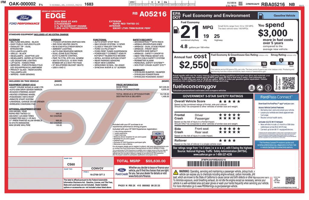Certified 2024 Ford Edge ST w/ Equipment Group 401A AWD/4WD image 26