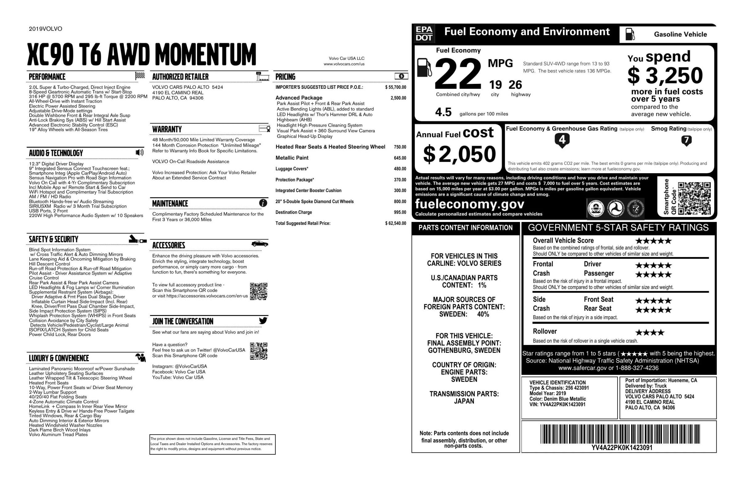 Used 2019 Volvo XC90 T6 Momentum w/ Advanced Package image 3