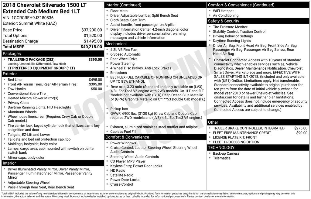 Used 2018 Chevrolet Silverado 1500 LT w/ Trailering Package image 2