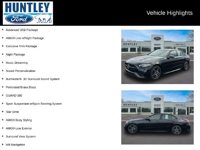 Used 2024 Mercedes-Benz C 300 4MATIC Sedan w/ AMG Line w/ Night Package image 2