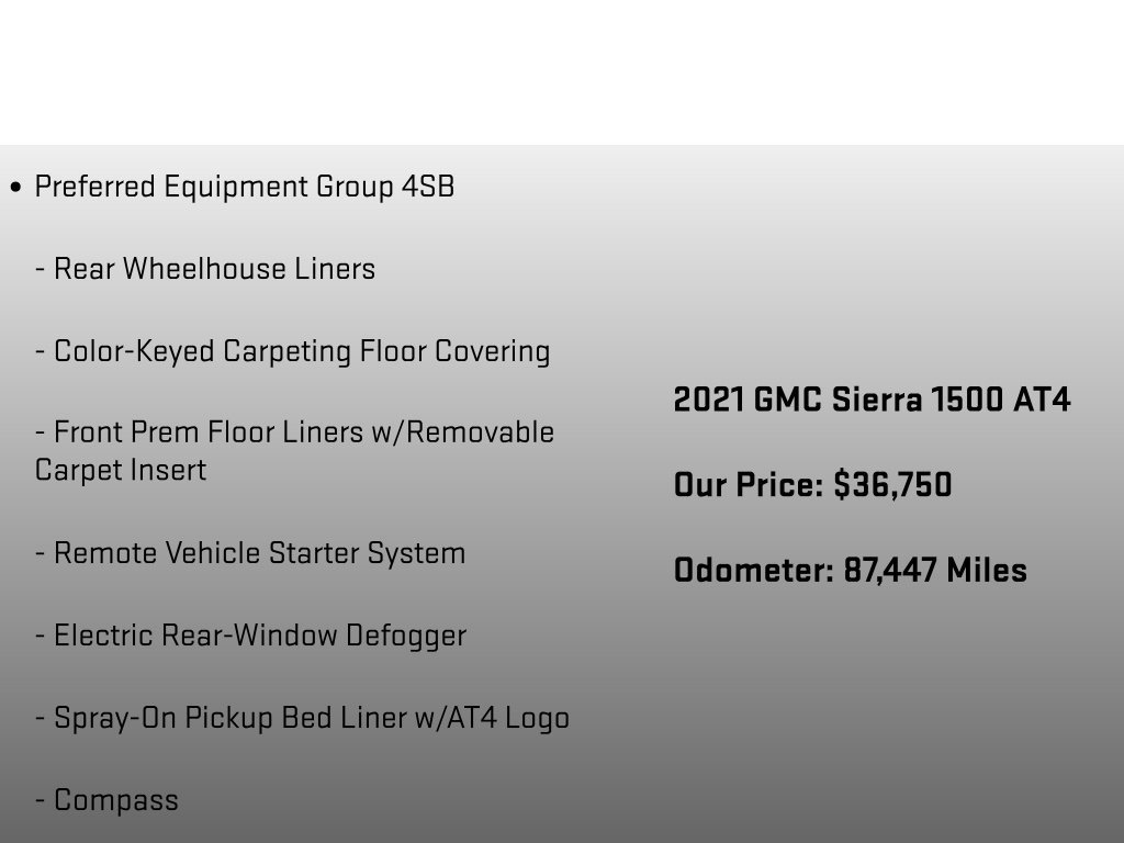 Used 2021 GMC Sierra 1500 AT4 w/ AT4 Preferred Package AWD/4WD image 12