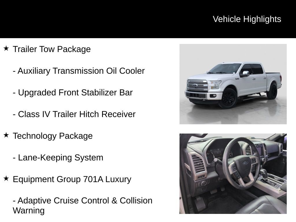 Used 2015 Ford F150 Platinum w/ Equipment Group 701A Luxury image 6