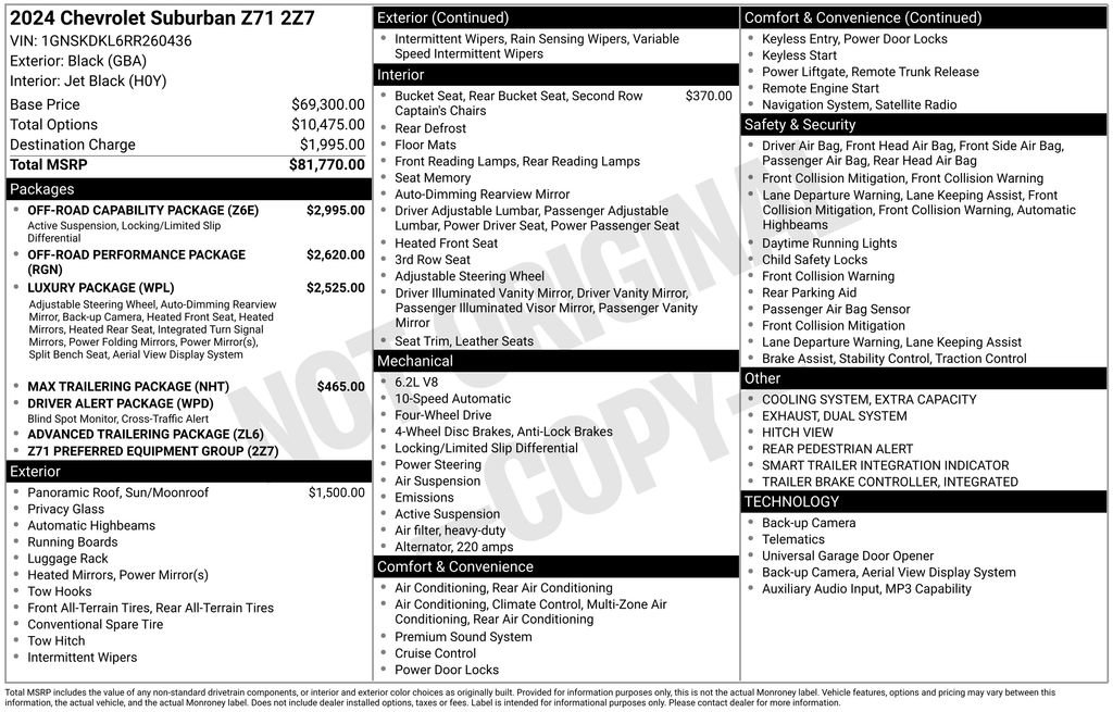 Certified 2024 Chevrolet Suburban Z71 w/ Off-Road Capability Package AWD/4WD image 41