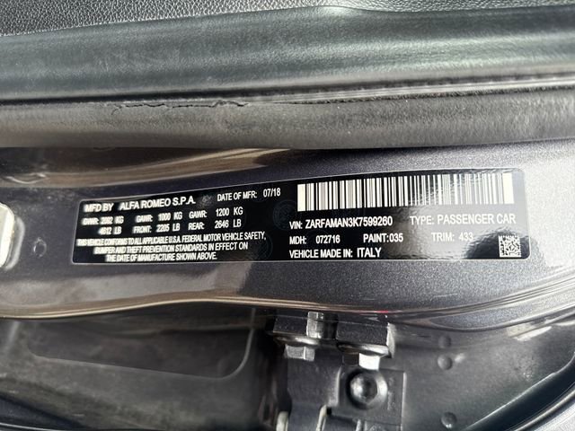 Used 2019 Alfa Romeo Giulia w/ Quick Order Package 22K Sport image 19