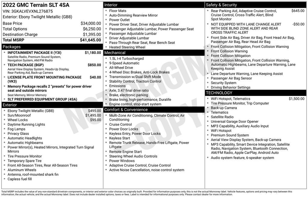 Used 2022 GMC Terrain SLT w/ Infotainment Package II AWD/4WD image 39