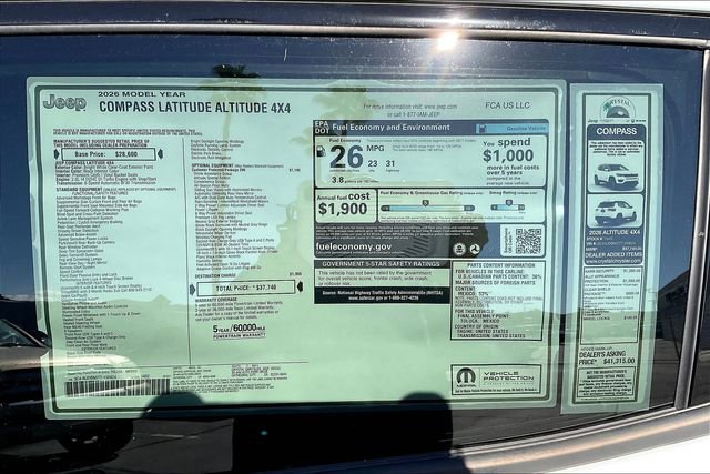 New 2026 Jeep Compass Latitude w/ Quick Order Package 29K image 16