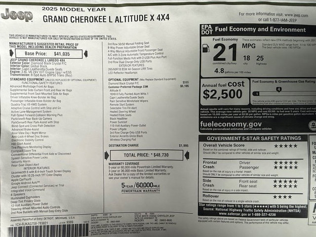 New 2025 Jeep Grand Cherokee L Altitude image 37