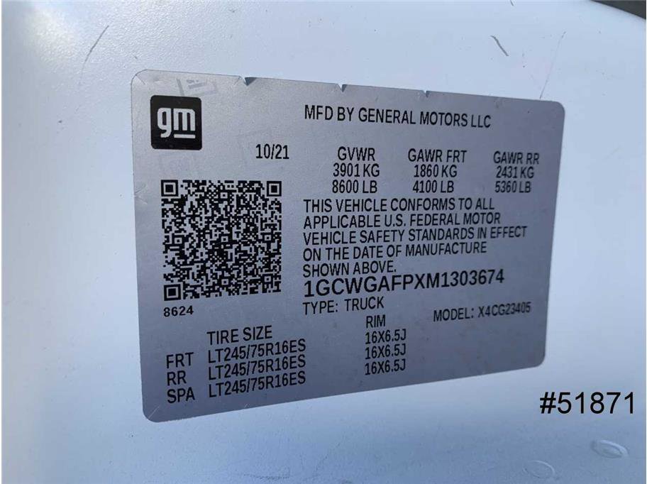 Used 2021 Chevrolet Express 2500 w/ Driver Convenience Package image 18