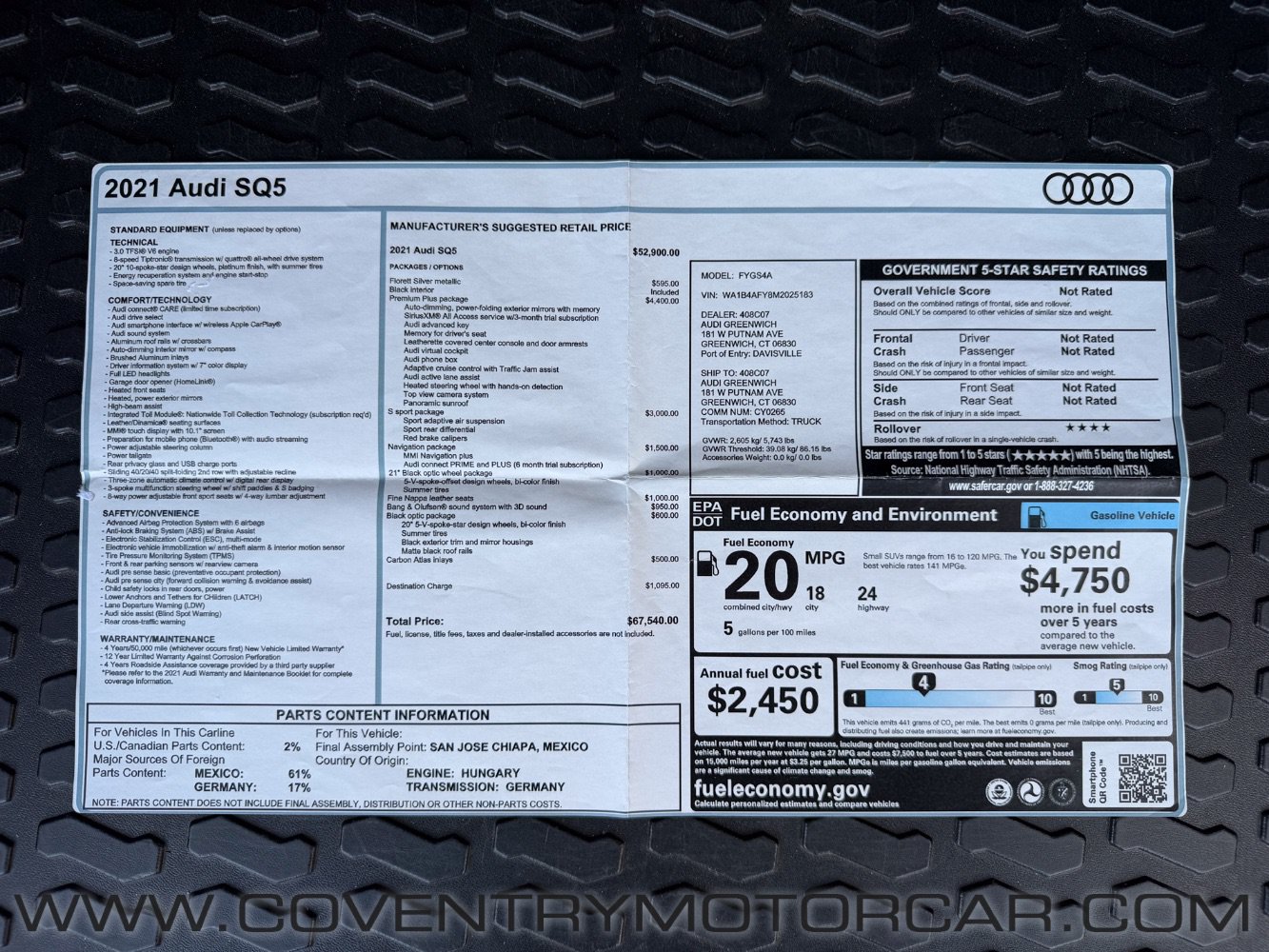 Used 2021 Audi SQ5 Premium Plus w/ Premium Plus Package AWD/4WD image 15