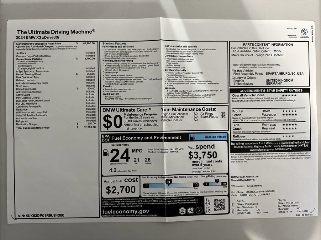 Used 2024 BMW X3 xDrive30i w/ Convenience Package image 30