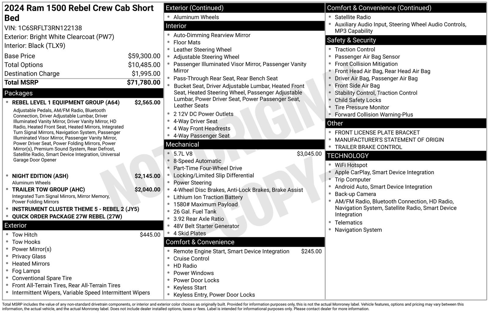 Used 2024 RAM 1500 Rebel w/ Rebel Level 1 Equipment Group image 44